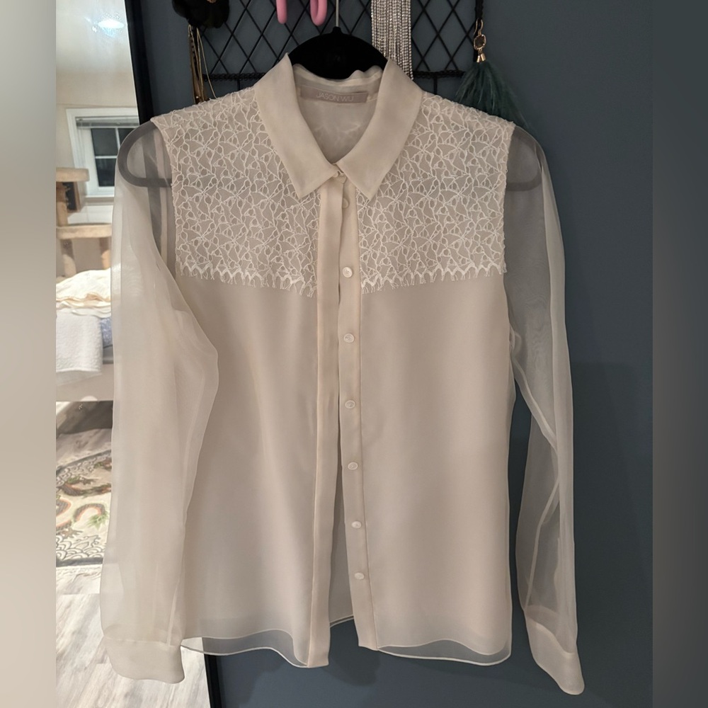 Jason Wu Blouse with Lace Accents
